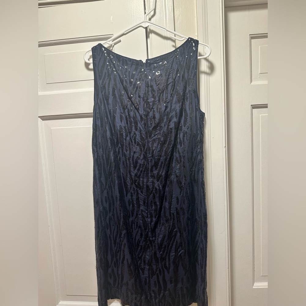 Suzi Chin for Maggie Boutique, Navy Sequin Dress, Size 8